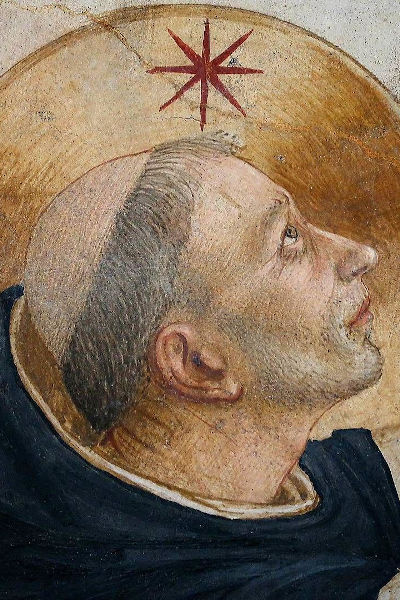 Particolare dell'affresco "Crocifissione", del Beato Angelico, a Firenze nel Chiostro del convento di San Marco.