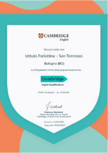 Istituto Farlottine è un Preparation Centre riconosciuto da Cambridge English